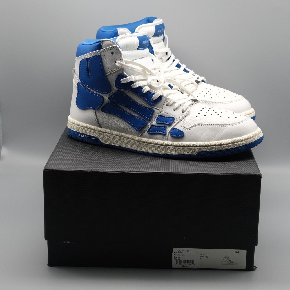 Amiri Skel Top High Sneakers Powder White Blue Men Size 11 US 44 EU